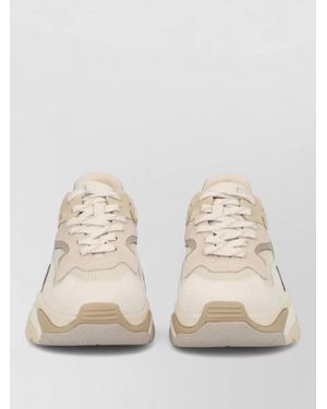 Ash Sneakers Chunky Sole Mesh Panels Contrast Stitching - Natural