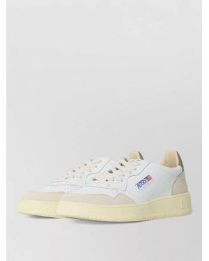 Autry Medalist Low Leather Trainers Rubber Sole - Natural