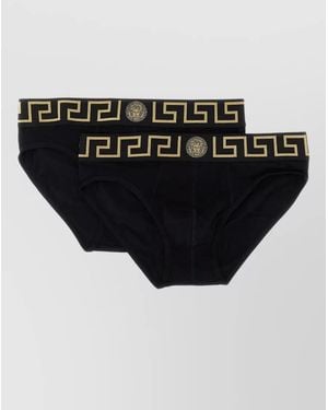 Versace Greca Medusa Briefs 2-Pack - Black