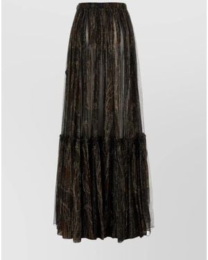 Saint Laurent Printed Silk Blend Skirt - Black