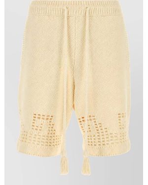 Alanui Cotton Blend Bermuda Shorts - Natural