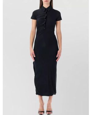 OTTOLINGER Polo Midi Dress Twisted Detail Buttons - Black