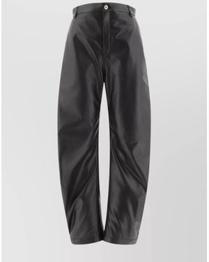 Loewe Nappa Lambskin Wide Leg Pants - Gray