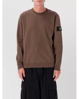 Stone Island Cotton Regular-Fit Crewneck Sweatshirt - Brown