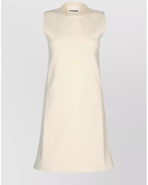 Jil Sander Sleeveless Round Neck A-Line Dress - Natural