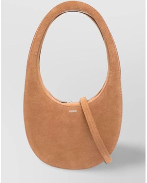 Coperni Swipe Suede Leather Crossbody Bag - White