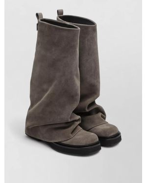 The Attico Suede Combat Boots - Grey