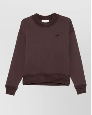 Closed Lounge Crew Neck Top Long Sleeves - Purple