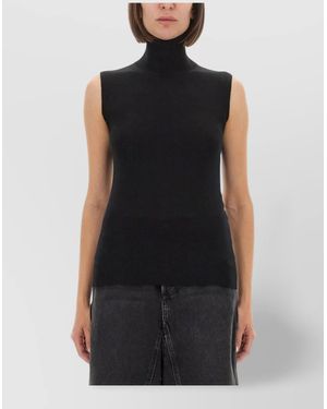 Sportmax Wool Slim-Fit Sleeveless Top - Black