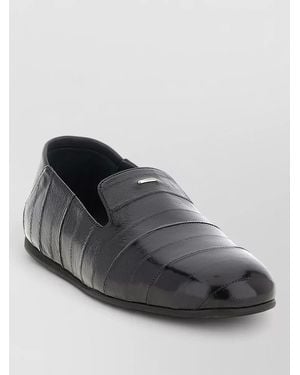 Giuseppe Zanotti Rupert 10 Round Toe Textured Slippers - Black