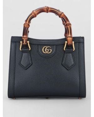 Gucci Tote Bag Bamboo Handles Dual Straps - Black