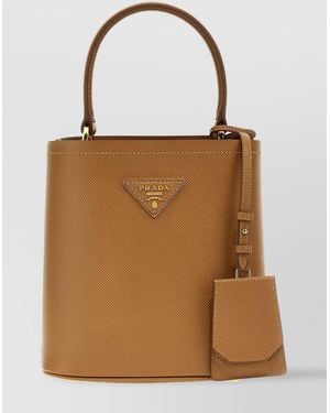 Prada Medium Calf Leather Cross-Body Bag - Brown