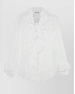 Dondup Draped Long-Sleeve Blouse - White
