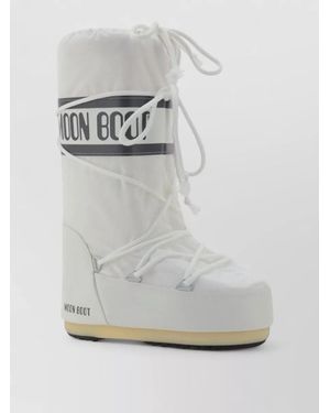 Moon Boot Padded Knee Length Platform Sole Boots - Grey