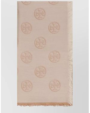 Tory Burch Silk Wool Scarf - Natural