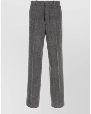 Maison Margiela Wool Straight-Leg Tailored Trousers - Grey