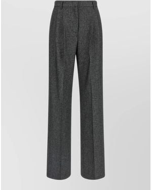 ANDAMANE Nathalie High Waist Tailored Wide Leg Trousers - Grey