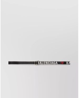 Balenciaga Logo Print Adjustable Length Belts - Metallic