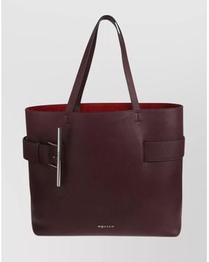 McQueen Leather Shoulder Bag - Red