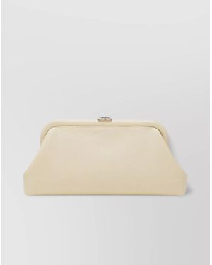 Jimmy Choo Skylar Structured Leather Clutch Bag - Natural