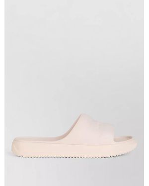 Moncler Platform Logo Slides Open Toe Rubber Sole - Pink
