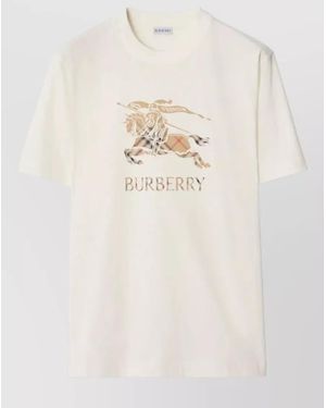 Burberry Cotton Logo Print T-Shirt - Natural