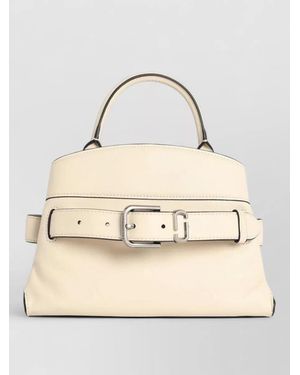 Marc Jacobs Small Leather Satchel Bag Adjustable Strap - Natural