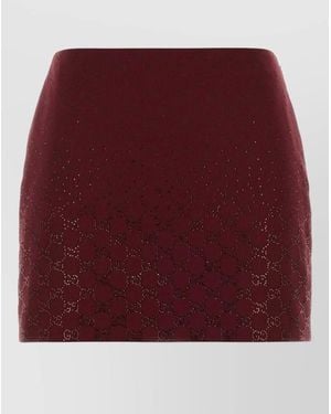 Gucci Gg Fabric High Waist Geometric Mini Skirt - Purple