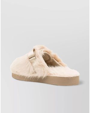 Suicoke Faux Fur Slides - Natural