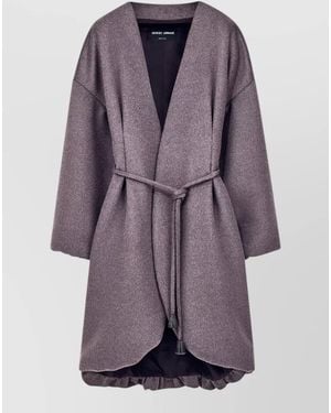 Giorgio Armani Wool Caban Coat - Purple