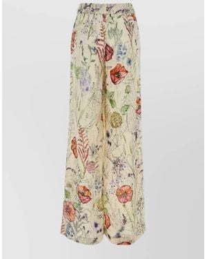 McQueen Printed Wide-Leg Trousers - Metallic