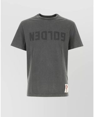 Golden Goose Cotton Distressed Logo Short-Sleeve T-Shirt - Grey
