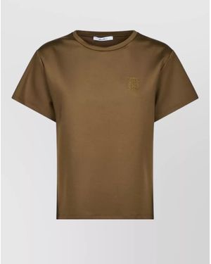 Max Mara Crew Neck Nylon Silk Blend Top - Green
