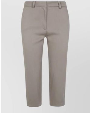 Frankie Shop Lior Fluid Tailored Capri Pants Belt Loops - Gray