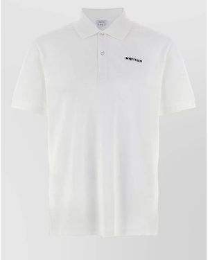 McQueen Polo Shirt Logo Detail Short Sleeves - White