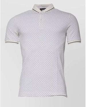 Dolce & Gabbana Polka Dot Cotton Collared Polo Shirt - Purple