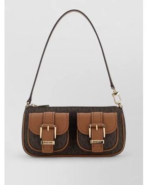 Michael Kors Zoe Shoulder Bag Printed Canvas - Gray