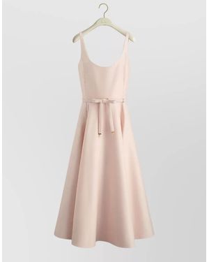 Dior A Line Dress Soft Fabric Belted Waist - White