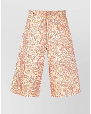Bluemarble Embroidered Knee-Length Tailored Shorts - Pink