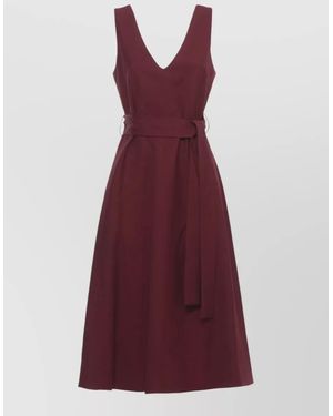 P.A.R.O.S.H. Midi Dress A Line Waist Tie - Purple