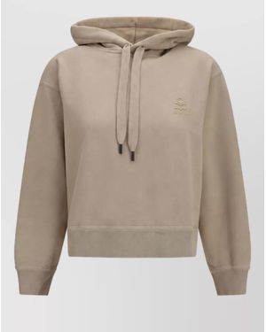 Isabel Marant Ribbed Logo Hoodie - Natural