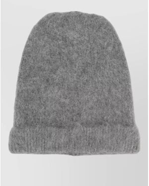 Maison Margiela Soft Texture Hat Neutral Tone Cuff - Gray