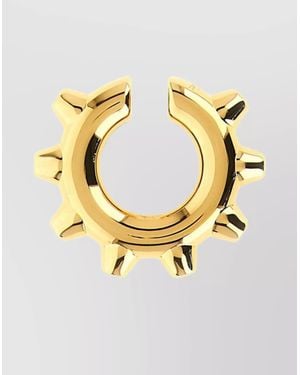 Jil Sander Earrings Open Hoop Studded Detailing Polished Finish - Metallic