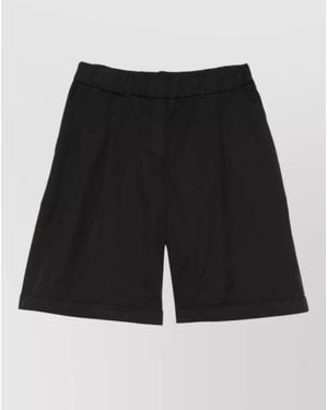 Via Masini 80 Pleated Knee-Length Bermuda Shorts - Black