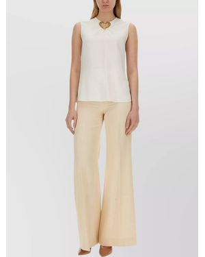 Moschino Heart Appliqué Blouse - Natural