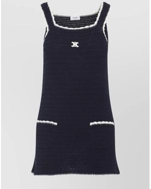 Celine Square Neck Sleeveless Mini Dress - Blue