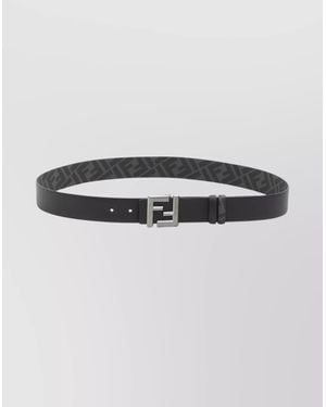 Fendi Reversible Monogram Canvas And Leather Belt - Multicolor