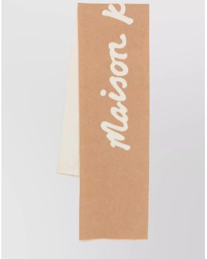 Maison Kitsuné Wool Logo Scarf - Natural
