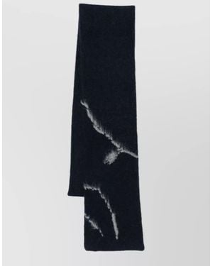 Dries Van Noten Long Rectangle Scarf Abstract Pattern Soft Texture - Blue
