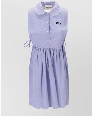 Miu Miu Cotton Mini Dress - Purple